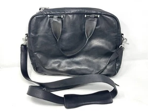 UGG AUSTRALIA UNISEX LEDER BRANFORD SLIM BRIEF TASCHE MIT RIEMEN SCHWARZ - Bild 1 von 5