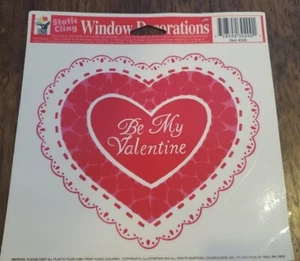 Vintage COLOR CLINGS Be My Valentine Red Heart Static Window Decoration New - Picture 1 of 12