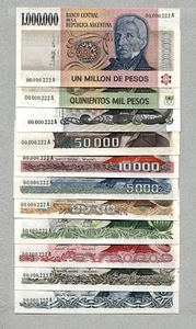 ARGENTINA Set of 21 Banknotes from 1950-2000s. All UNC w/series 222 - Picture 1 of 3