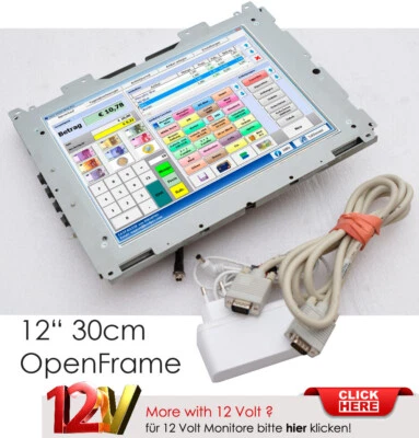 6 Watt! 30cm 12 " TFT Monitor 800x600 Open Frame Preh 12V Boot Car Possible M10 - Image 1 of 4