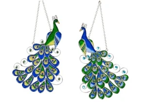 680563 Remolque Pavo 15 x 23cm Plata Metal Con de Colores Transparente Acrílico - Imagen 1 de 1