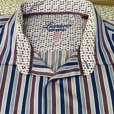 Camisa social masculina Luchiano Visconti XXL modal manga longa punho flip com botão para cima - Imagem 1 de 4