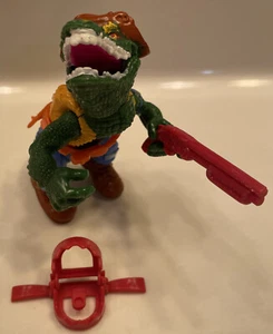 1989 TMNT Teenage Mutant Ninja Turtles LEATHERHEAD Complete Figure - Picture 1 of 2