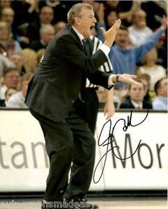 FOTO 8X10 FIRMADA POR JIM CALHOUN CONNECTICUT HUSKIES CON CERTIFICADO DE AUTENTICIDAD - Imagen 1 de 1