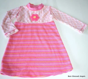 NWOT MIS TEE V-US Boutique Pink Velour Striped Dress Toodler Girl Size 2 So Cute - Picture 1 of 2