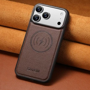 Fr iPhone 17 Pro Max 16 15 14 13 Magnetic Leather Case Shockproof Flip TPU Cover - Picture 1 of 14