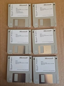 Microsoft Windows 3.1 on 3.5" 1.44MB Floppy Disk install 6 Disk 1985-1990 - Picture 1 of 7