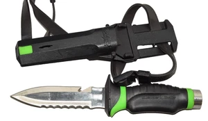 Underwater Kinetics Blue Tang 10" Dive Ocean Sea Scuba Knife with sheath Green - Picture 1 of 11