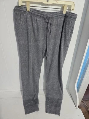 Calça pijama feminina Danskin tamanho XL cinza 2 bolsos cintura elástica - Imagem 1 de 4