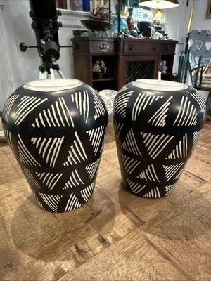 Candelabro con luz de té de piedra de jabón negro moderno reversible de 2 lados Foto 1 de 4