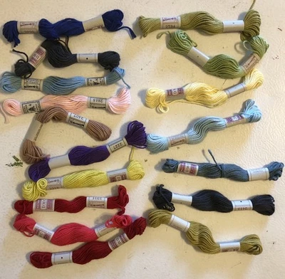 DMC Matania Needlepoint Cotton Yarn Colorful Lot Of 17 France - Image 1 of 4