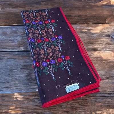 "Pañuelo bufanda cuadrada floral Christian Dior mercado japonés vintage 16,5""" Foto 1 de 4