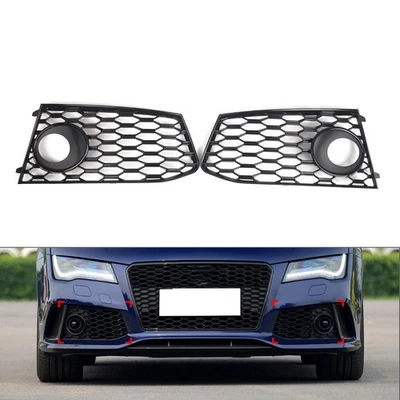 Front Bumper Fog Light Frame Grille Cover For Audi RS7 2014-2018 - Image 1 of 4
