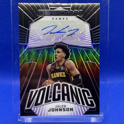2022-23 Panini Obsidian Jalen Johnson Purple Volcanic AUTO Hawks SP /75 - Image 1 of 2