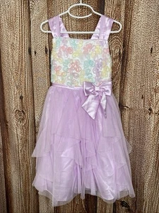 Jona Michelle Toddler Girl’s Dress Tulle Skirt With Flowers Size 6 Lavender - Picture 1 of 6