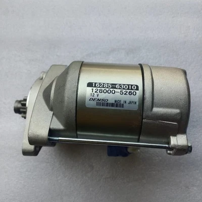 New Starter Motor Kubota 16285-63010 1.2Kw 12v Denso 128000-5260 37560-63011  - Image 1 of 4