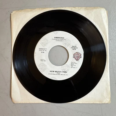 AmbrosiaHow Much I Feel/Holdin' On To Yesterday 7" Vinyl 45 Tested VG+ - Image 1 of 4