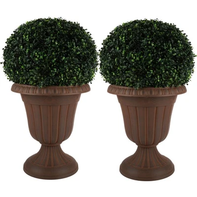 Maceta exterior paquete de 2 - macetas urnas de 16x18 pulgadas - macetas de plástico para ind... Foto 1 de 4