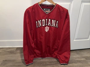 Vtg Indiana Hoosiers IU Pullover Windbreaker Jacket Mens XXL Embroidered Campus - Picture 1 of 24