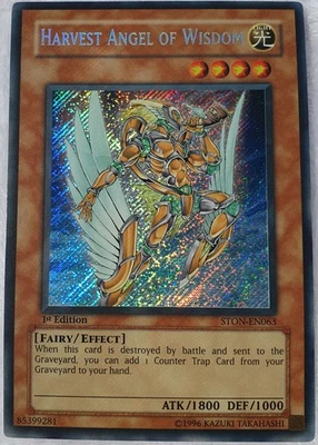 Yugioh 1x Harvest Angel of Wisdom STON-EN063 Secret Rare 1st Edition Near Mint - Image 1 of 4