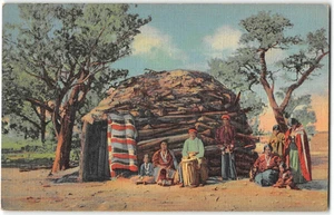 Navajo Indians Reservation Arizona, New Mexico Native Americans 1940s Postcard - Picture 1 of 2