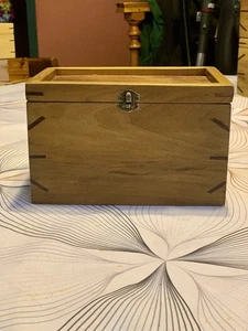 Rustikale Pappel Schmuck/Andenken einrastende Holzkiste mit Tabletts und Filzfutter - Bild 1 von 3