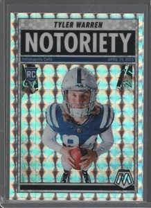 Tyler Warren RC 2025 Panini Mosaic Notoriety Insert Prizm Colts - Picture 1 of 2