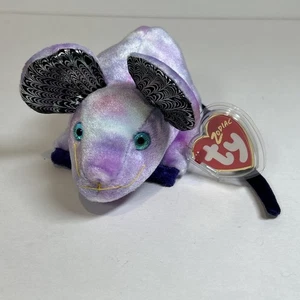 Ty Beanie Baby Rat Zodiac Rat Chinese Zodiac Purple Stuffed Animal Toy Plush - Picture 1 of 10
