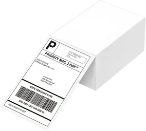 Direct Thermal Labels Fanfold 101x152mm – White BPA Free 4x6 Inch Sticky - Photo 1/7