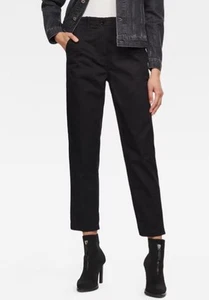G-Star pantaloni chino da donna boyfriend page mid brief ankle chino, nero, W26 L30 - Foto 1 di 4