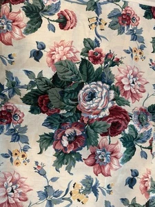 Vintage Waverly Fabric Polished Cotton Peace Roses, Floral 55x47 - Picture 1 of 4