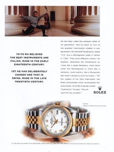 Rolex Datejust Uhr von 1998: Yo Yo Ma Vintage Print Ad - Bild 1 von 1