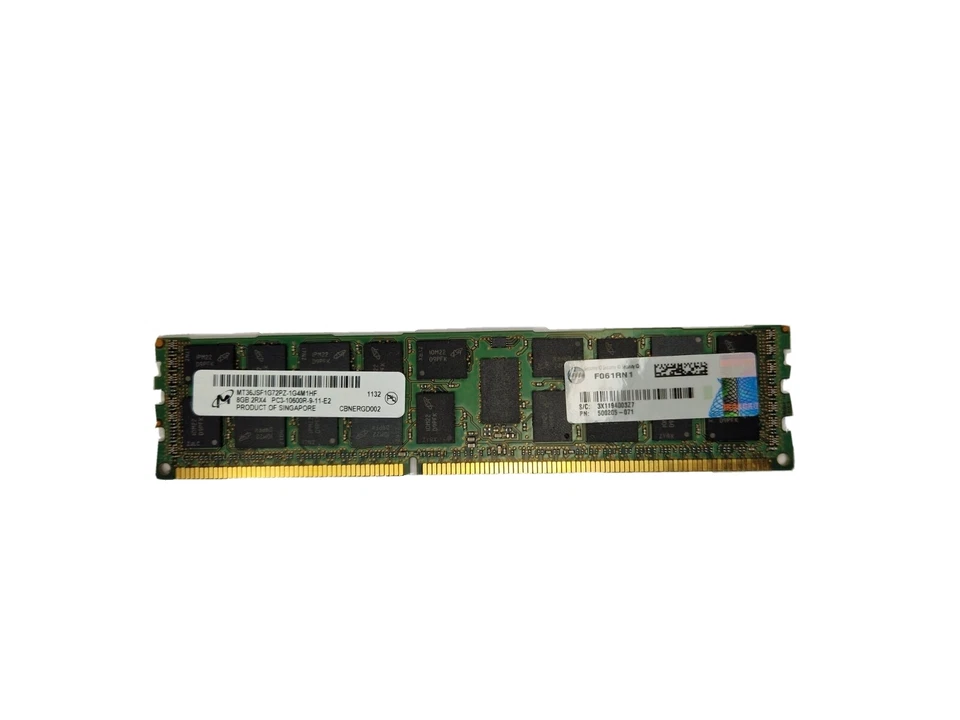 HP Micron 8 GB PC3L-10600R Server DDR3 Memory 500205-071 - Immagine 1 di 1