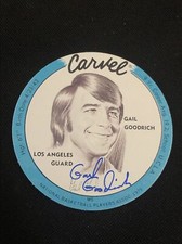 GAIL GOODRICH 1975 CARVEL ICE CREAM SIGNED AUTOGRAPHED CARD DISC CARD