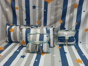 Luxury Designer Sheet Set Queen 5pc with Pillows & Cushions Glace Cotton. - Picture 1 of 6