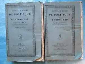 ANCILLON : NOUVEAUX ESSAIS DE POLITIQUE ET DE PHILOSOPHIE, 1824. 2 vol. complet - Imagen 1 de 12