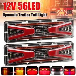 2X 12v 56 Led Fari Stop Fanali Posteriori Per Camion Camper Roulotte Rimorchio - Foto 1 di 16