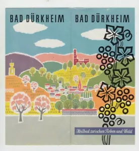 Alter Faltprospekt Bad Dürkheim Zeichnungen Fotos Informationen 1959 Pfalz Wein - Bild 1 von 3