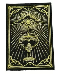 Chalice Cup All Seeing Eye Tarot Card Fortune Embroidered Iron On Patch Witch - Picture 1 of 3