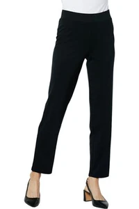 IMAN Global Chic Ponte Slim Leg Ankle Pant Black - Picture 1 of 1