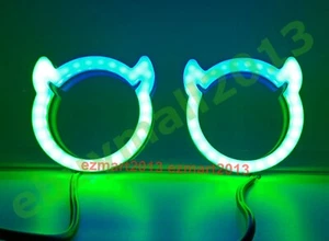 BT Dynamic Flow Chasing RGB Ox Horn Halo Ring Demon Devil Angel Eye DRL for VW - Picture 1 of 48