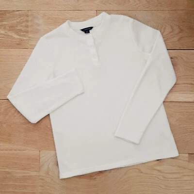 Pullover polar Lands' End Polartec, estilo Henley, marfil/blanco invierno, XS, 0, 2 Foto 1 de 4