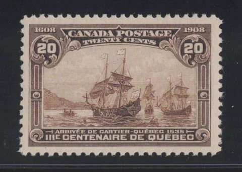 Canada Sc #103 (1908) 20c Quebec Tercentenary Mint XF NH w/Certificate Cover