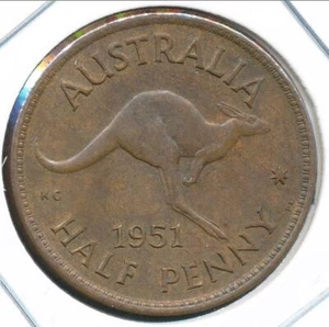 Australia 1951(pl) Halfpenny 1/2d George VI - almost Uncirculated - Picture 1 of 3