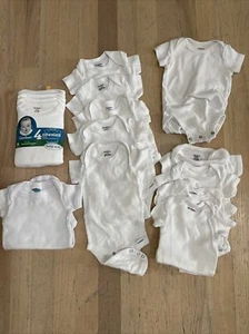 BRAND NEW BABY Boy & Girl Sz Newborn to 6 months GERBER SHORT SLEEVE 15 ONESIES - Picture 1 of 7