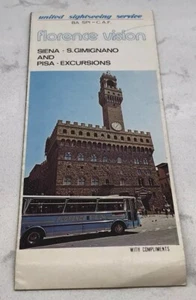 Folleto de mapa de recuerdos de viaje vintage de Florencia Italia servicio turístico unido - Imagen 1 de 6