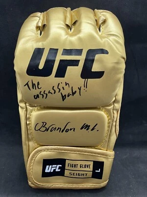 Brandon Moreno UFC Champion Gold Autographed Glove W "THE ASSASSIN BABY" **PSA** - Image 1 of 3