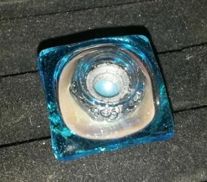 17- BAGUE JEUNE CREATEUR 23EME FUSION  EN VERRE INDUSTRIEL TRES CLASSE ET CHIC - Picture 1 of 3