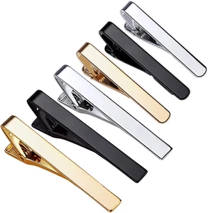 Classic Style Men'S Tie Clips, Neck Ties Necktie Bar Pinch Clip with Gold Silve - Picture 1 of 9
