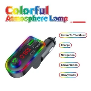 Ambient Light Bluetooth-compatible 5.0 FM Transmitter Car MP3 Player Wireless - Imagen 1 de 7